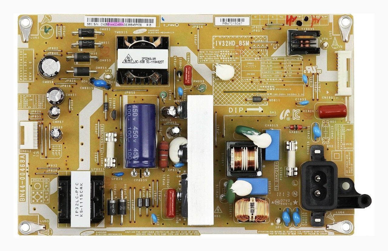 Samsung 32" LN32D403 BN44-00468A LCD Power Supply Board Unit